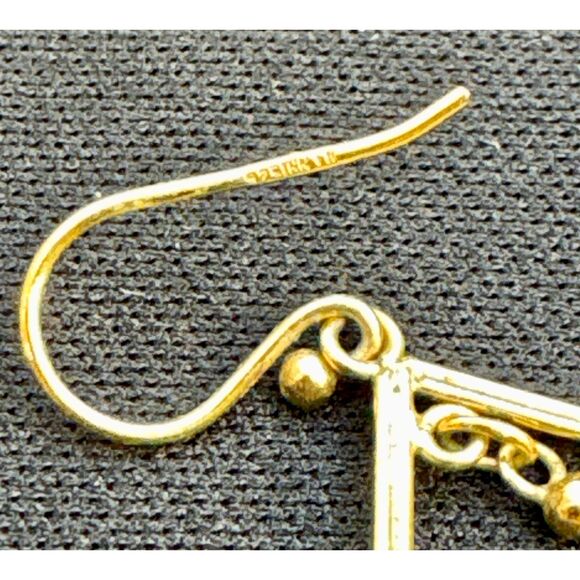 18kt Gold filled over Sterling Silver Dangle Earrings - Picture 4 of 5